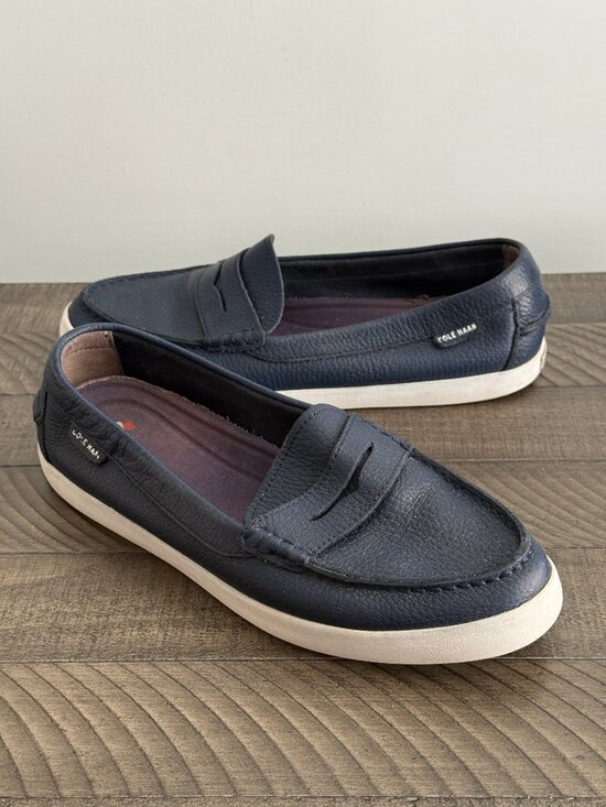 Cole Haan Shoes - Cole Haan Women's Navy Leather Penny Loafers Size 8.5 B